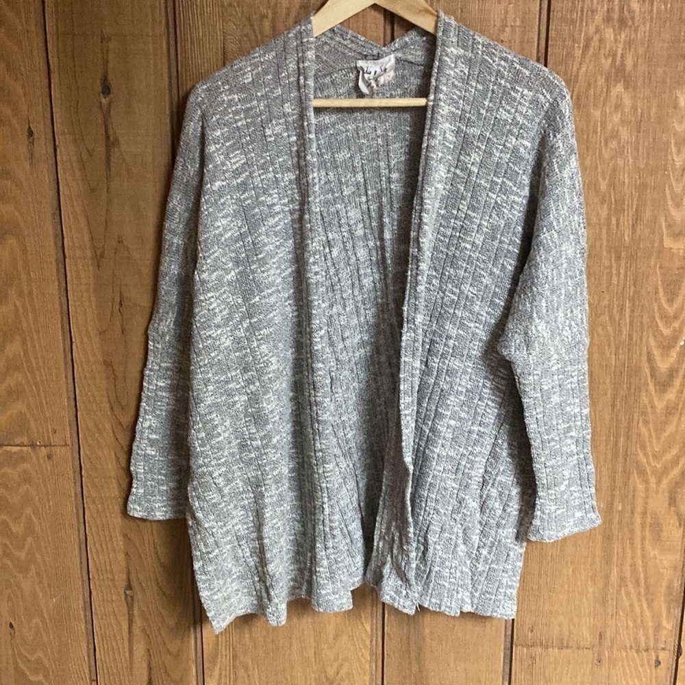 Sadie and Sage open front drop sleeve Heather gray knit‎ cardigan size S
